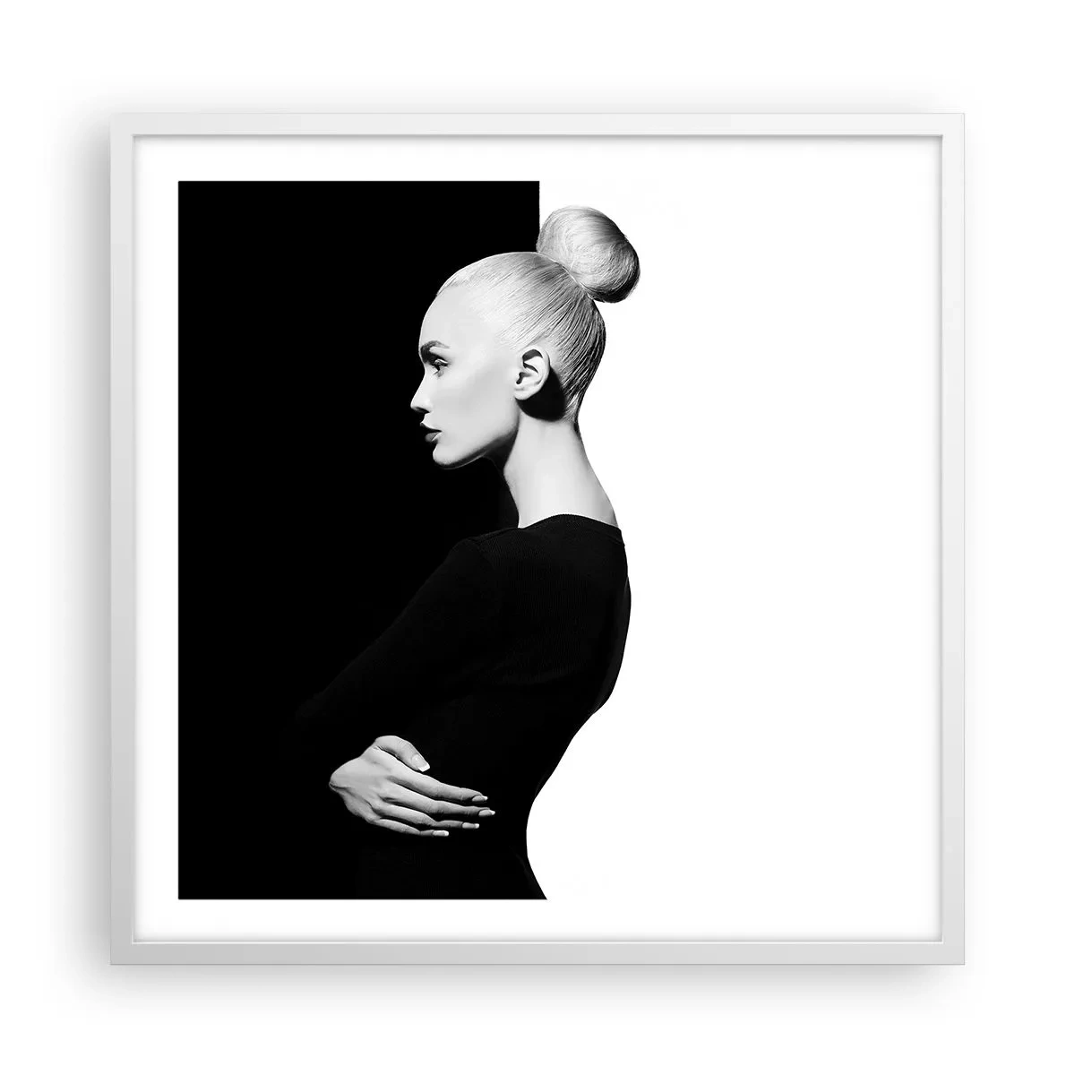 Póster en marco blanco - Simplemente femenina - 60x60 cm