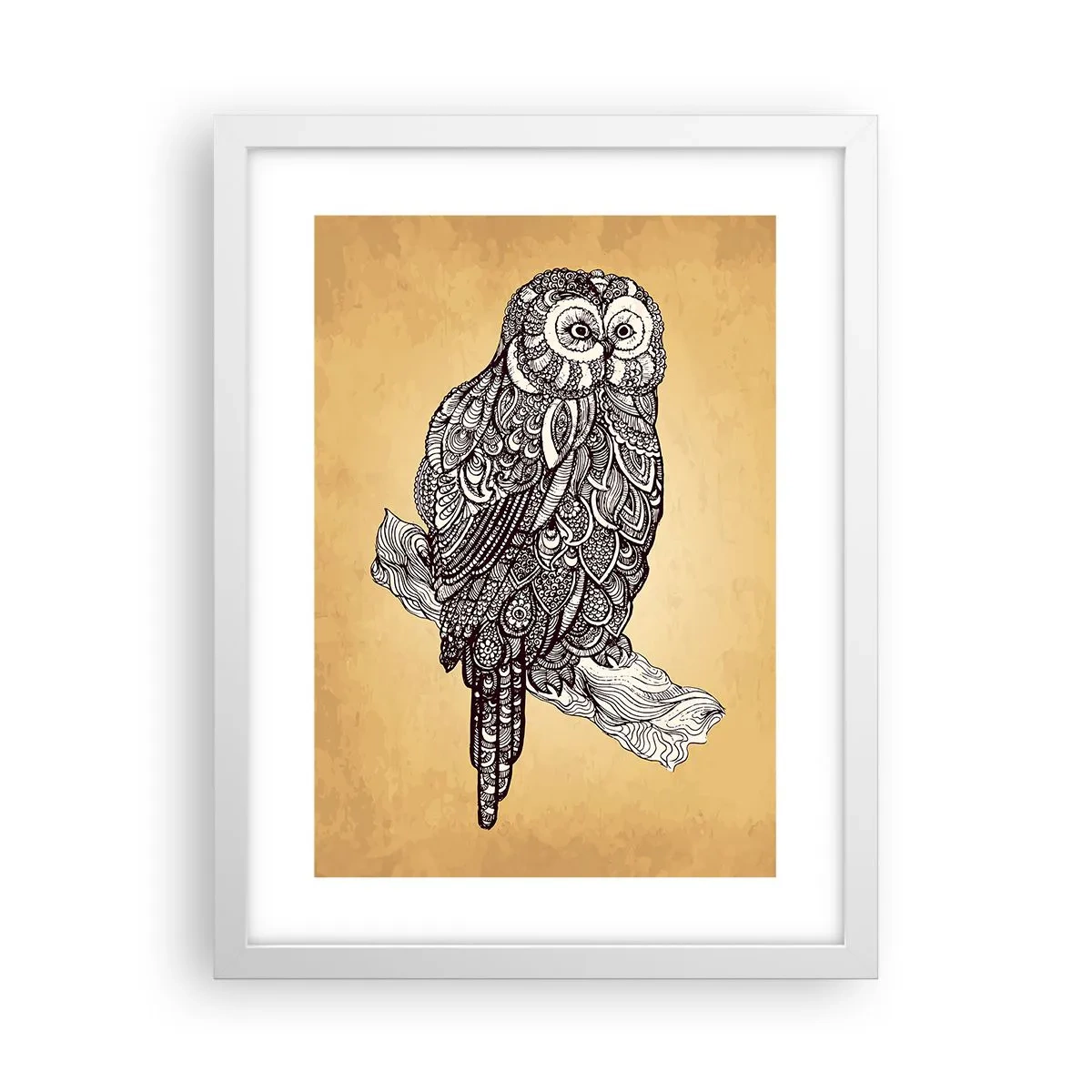 Póster en marco blanco - Intrincados ornamentos de sabiduría - 30x40 cm