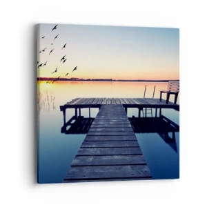 Cuadro sobre lienzo - Impresión de Imagen - Fue un buen día - 40x40 cm