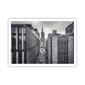 Póster - Panorama de Varsovia con vistas al Palacio de la Cultura y los edificios circundantes. - 100x70cm - Valle de Varsovia - Decoración de pared moderna para salón y dormitorio ARTTOR