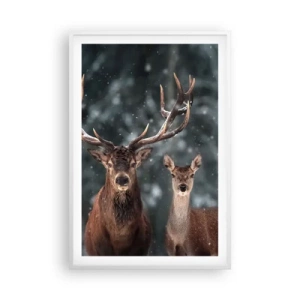 Póster en marco blanco - El señor y la señora del bosque - 61x91 cm