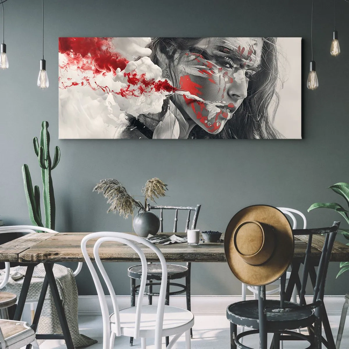 Cuadro sobre lienzo - Impresión de Imagen - En los humos del absurdo - 100x40 cm
