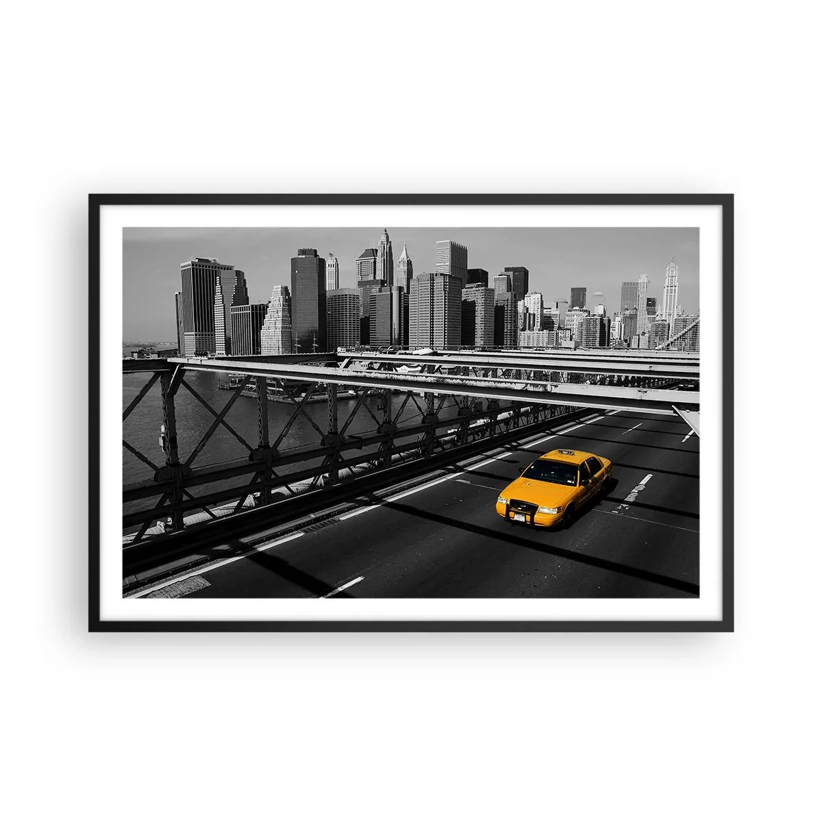 Póster en marco negro - El color de la gran ciudad - 91x61 cm