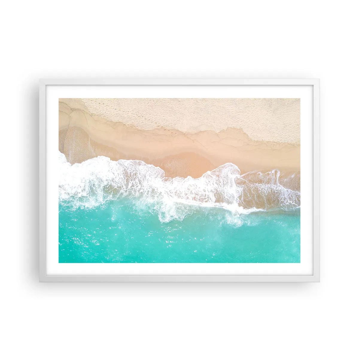 Póster en marco blanco - Un toque acariciador - 70x50 cm