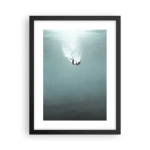 Póster en marco negro - En el abrazo del océano - 30x40 cm