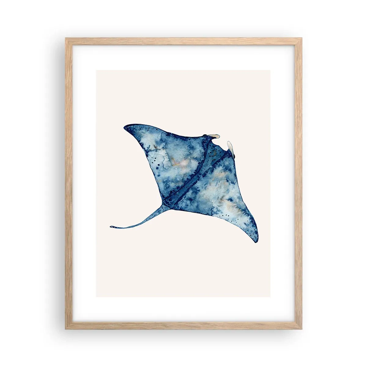 Póster en marco roble claro - La vida en azul - 40x50 cm