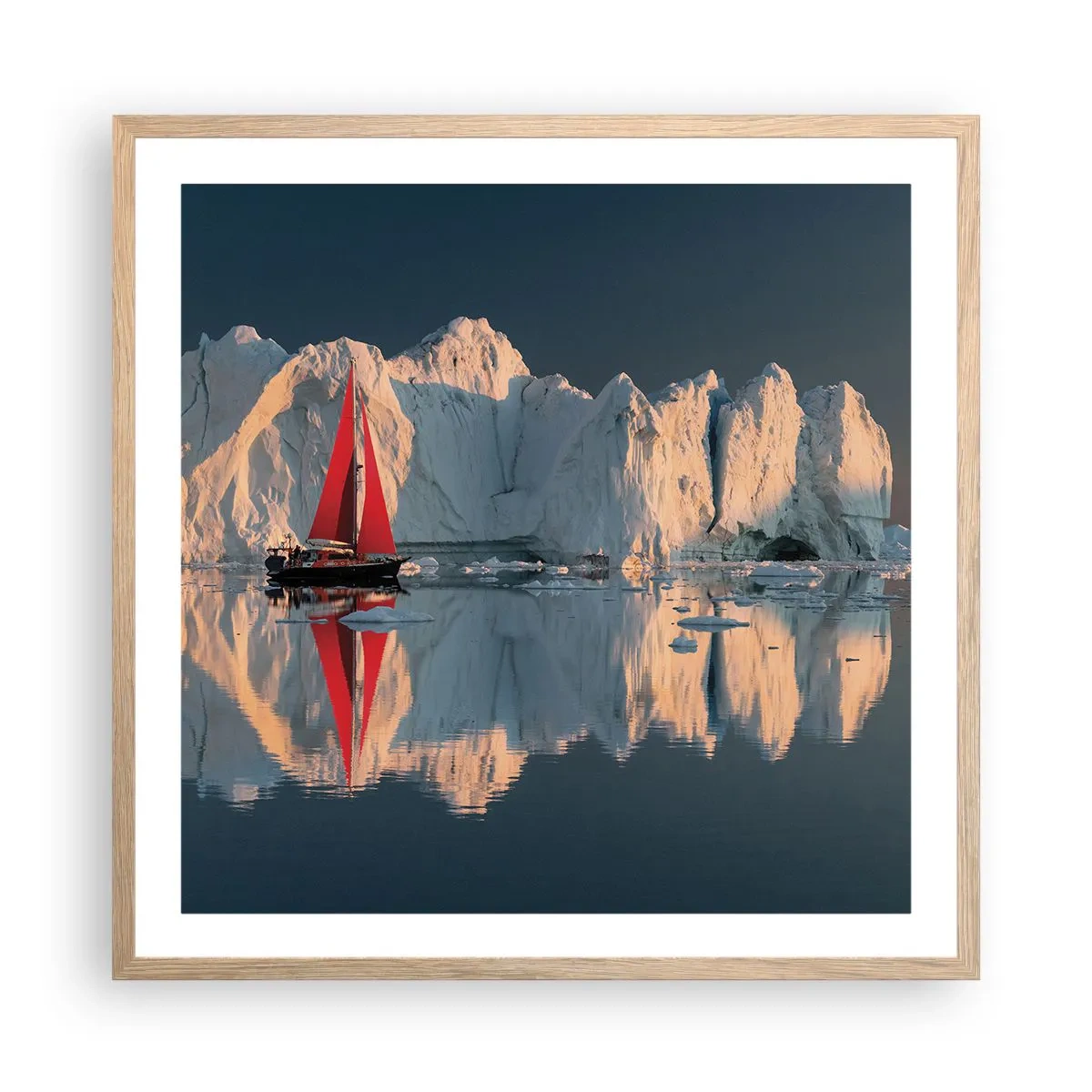 Póster en marco roble claro - En el límite del mundo - 60x60 cm