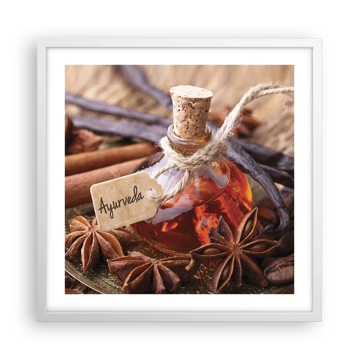 Póster en marco blanco - Hacia la unidad del cuerpo y el espíritu - 50x50 cm