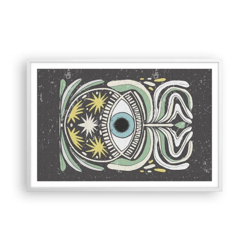 Póster en marco blanco - Rituales tribales - 91x61 cm