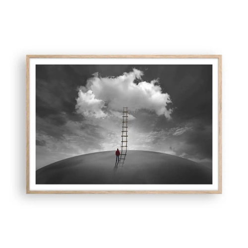 Póster en marco roble claro - Todo es posible - 100x70 cm