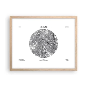 Póster en marco roble claro - Anatomía de Roma - 50x40 cm