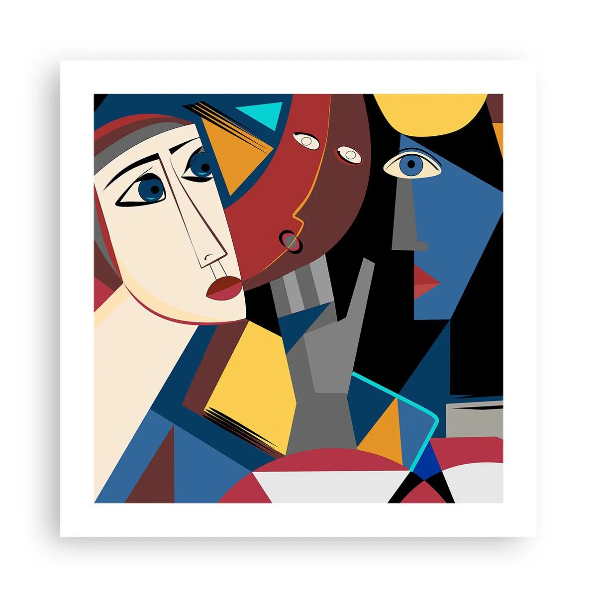 Póster - Conversación cubista - 50x50 cm