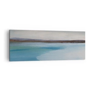 Cuadro sobre lienzo - Impresión de Imagen - Un paisaje minimalista con línea de flotación y horizonte. - 140x50cm - Paisaje horizontal - Decoración de pared moderna para salón y dormitorio ARTTOR