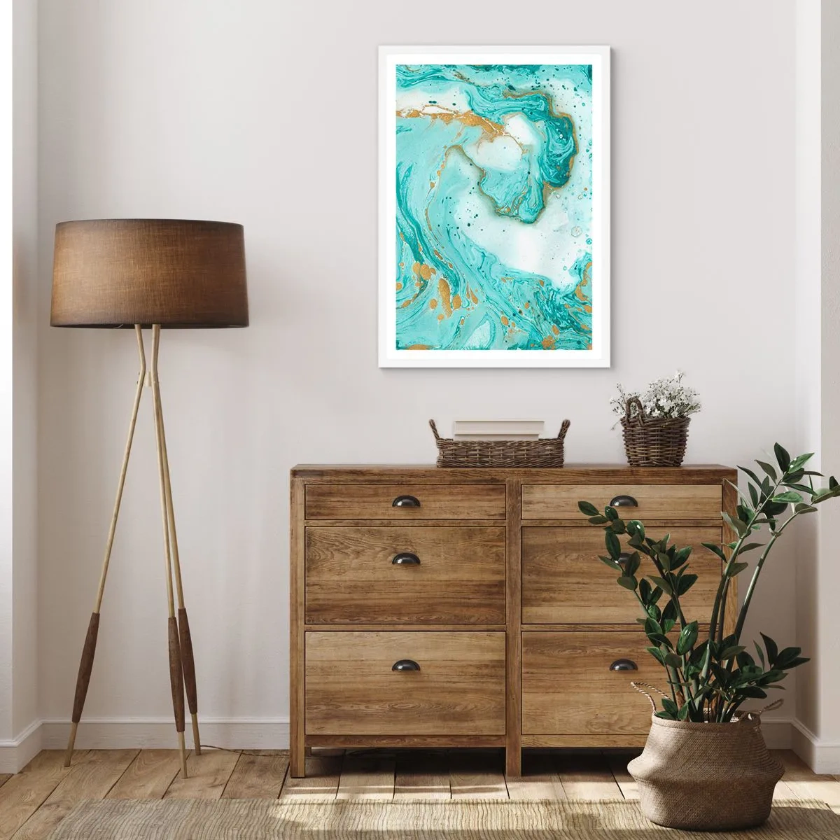 Póster en marco blanco - Bajo la gran ola del periodo Edo - 40x50 cm