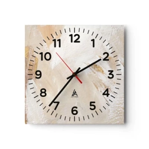 Reloj de pared - Reloj de vidrio - Composición en pastel - 30x30 cm
