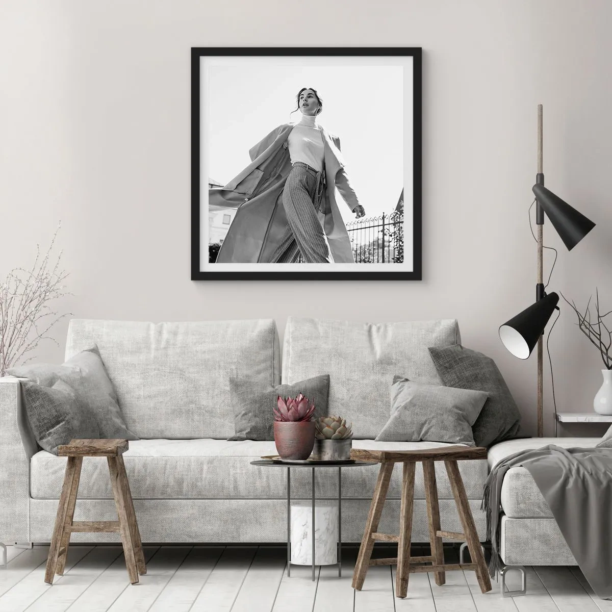 Póster en marco negro - ¿Vienes conmigo? - 60x60 cm