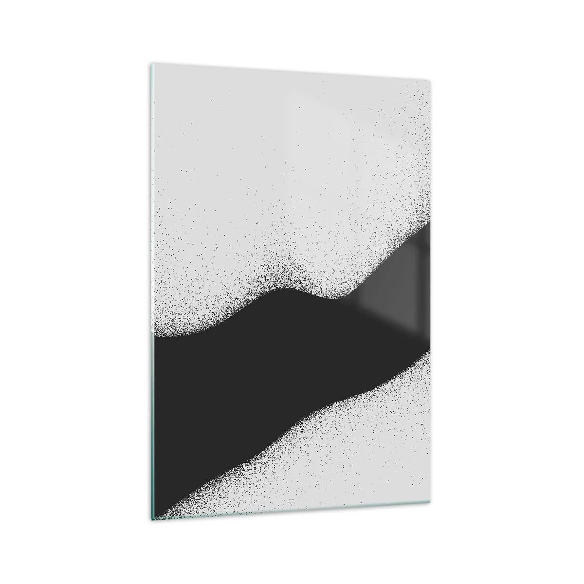 Cuadro sobre vidrio - Impresiones sobre Vidrio - Patrón abstracto en blanco y negro con puntos delicados sobre lienzo - 70x100cm - Equilibrio suave - Decoración de pared moderna para salón y dormitorio ARTTOR