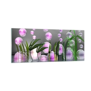 Cuadro sobre vidrio - Impresiones sobre Vidrio - Composición reflexiva de ligereza y vida - 100x40 cm