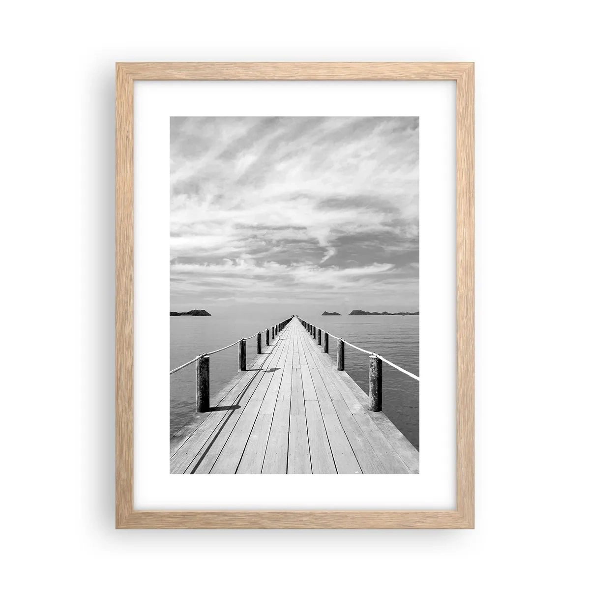 Póster en marco roble claro - Hora de viajar - 30x40 cm