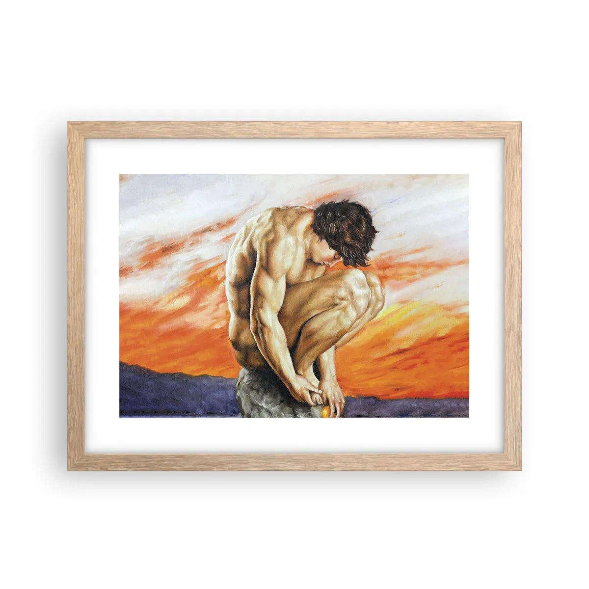 Póster en marco roble claro - Sumergido en sí mismo - 40x30 cm