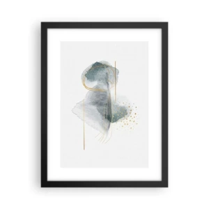 Póster en marco negro - Sobre la relación entre el gris y el oro - 30x40 cm