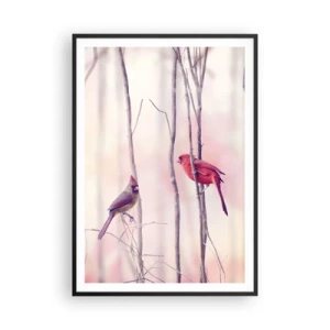Póster en marco negro - Historia de un bosque rosa - 70x100 cm