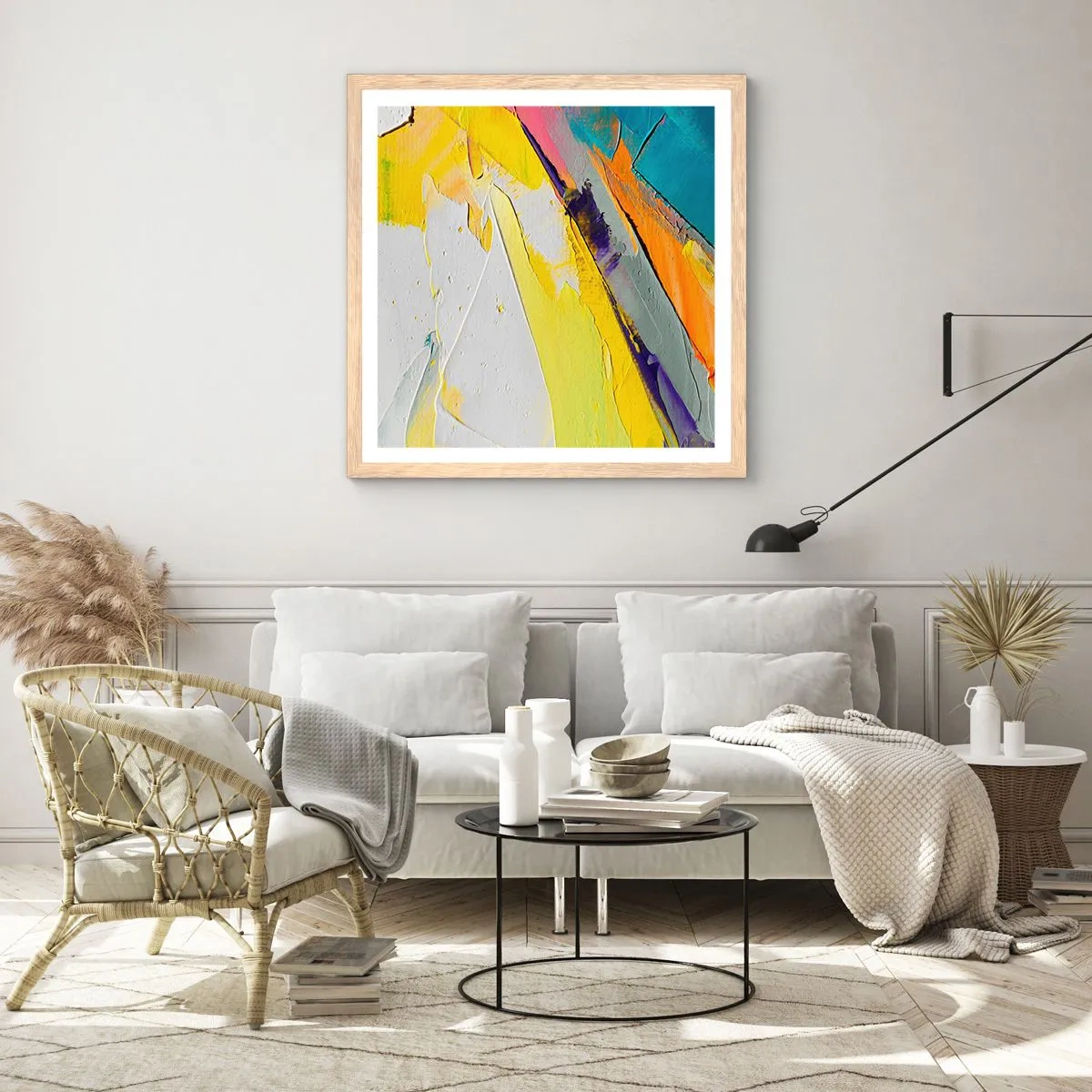 Póster en marco roble claro - Anatomía de la luz - 40x40 cm