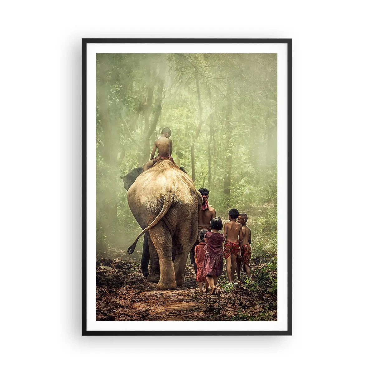 Póster en marco negro - El nuevo libro de la selva - 70x100 cm