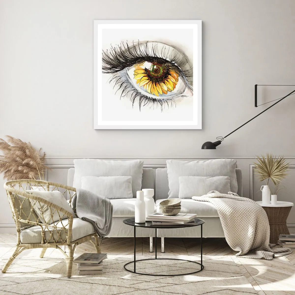 Póster en marco blanco - Un aspecto tan caluroso como el verano - 30x30 cm