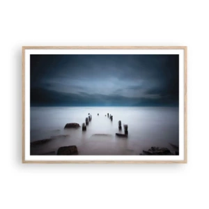 Póster en marco roble claro - El lago del pensamiento - 100x70 cm