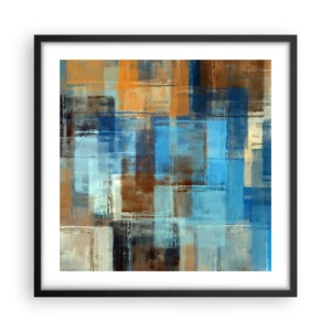 Póster en marco negro - A través del velo azul - 50x50 cm