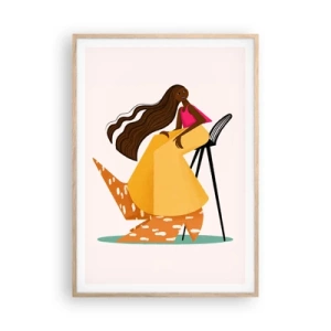 Póster en marco roble claro - La moda también es divertida - 70x100 cm