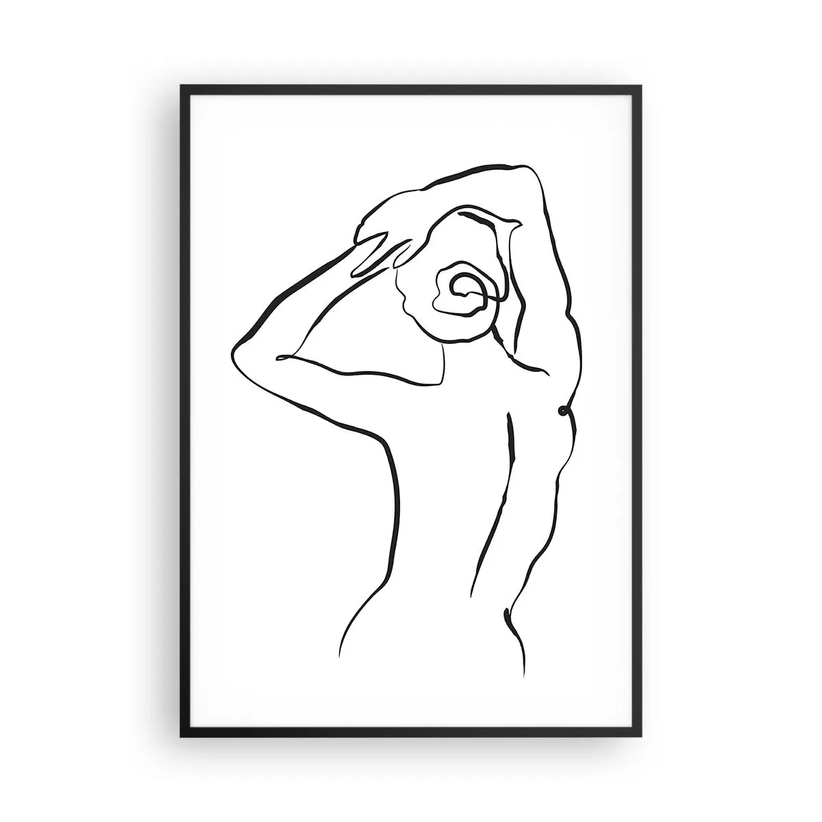 Póster en marco negro - Pose matinal - 70x100 cm