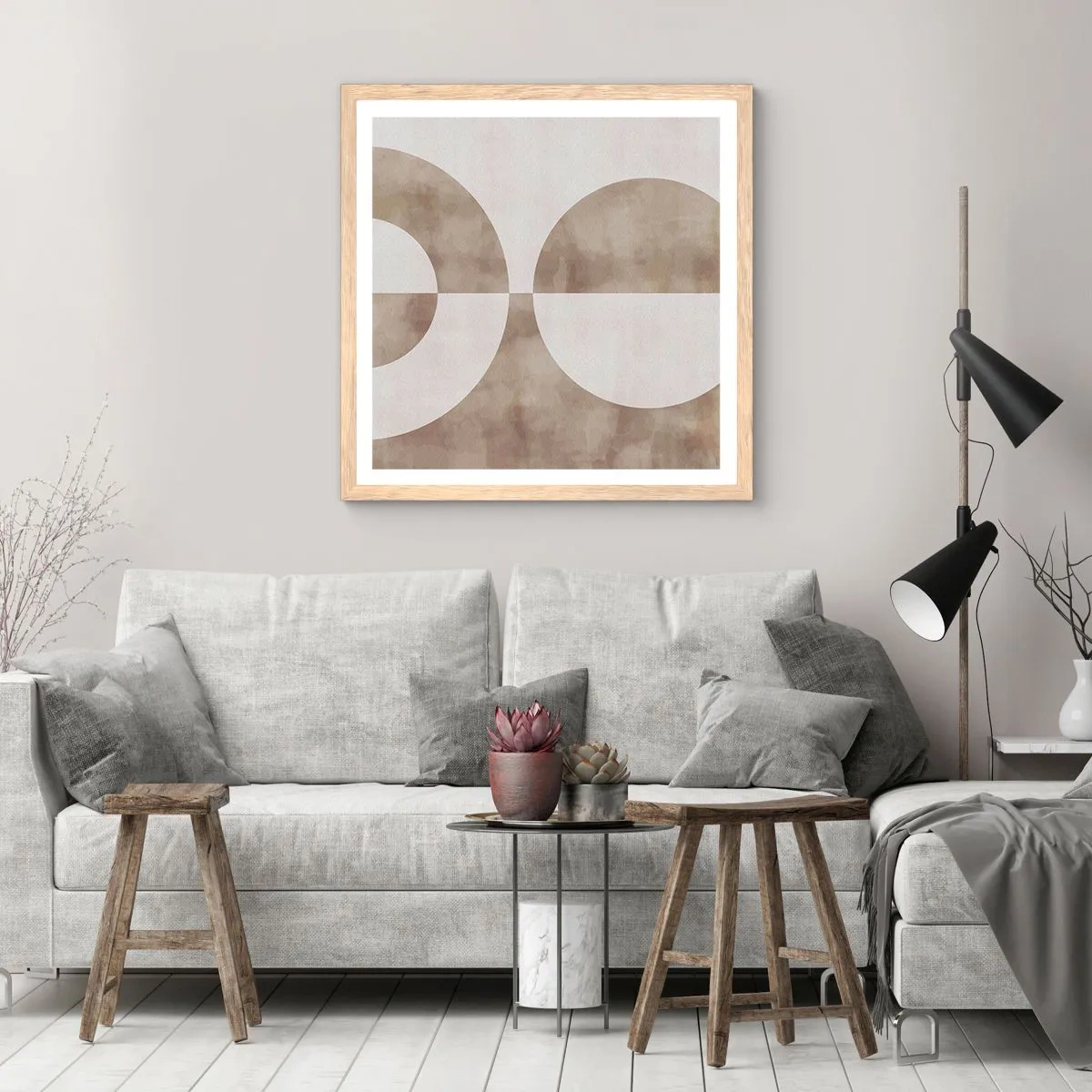 Póster en marco roble claro - Similitudes y diferencias - 60x60 cm