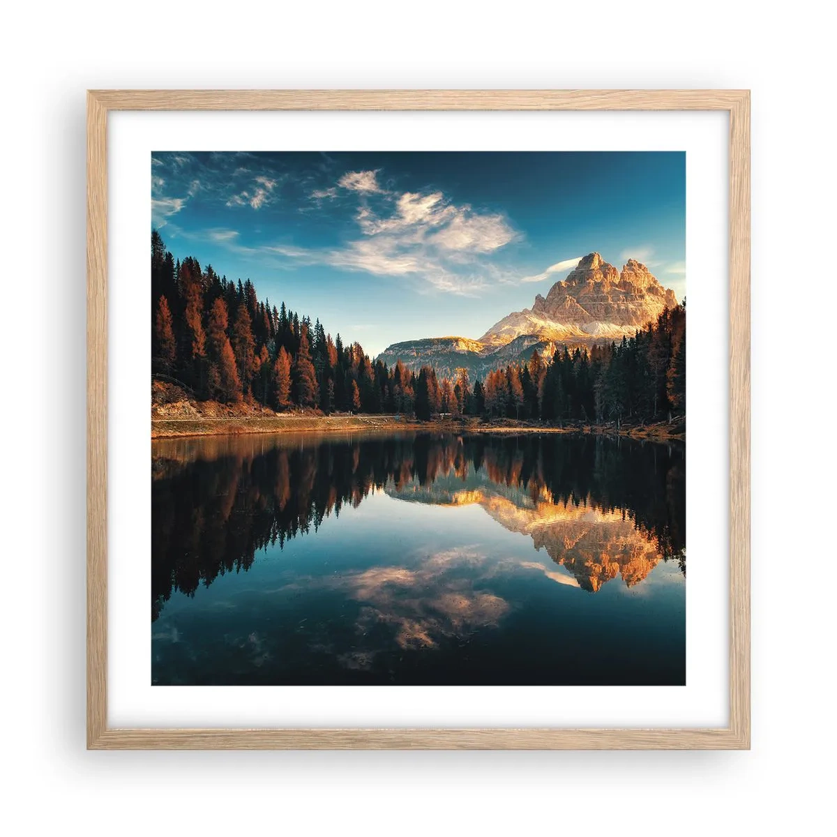 Póster en marco roble claro - Paisaje duplicado - 50x50 cm