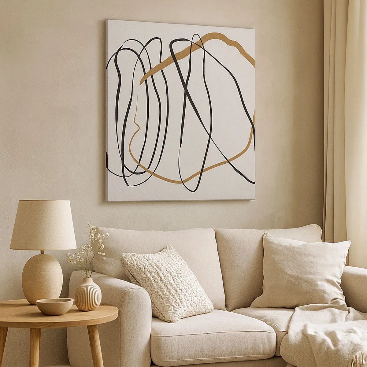 Cuadro sobre lienzo - Impresión de Imagen - Composición: danza lineal - 30x30 cm