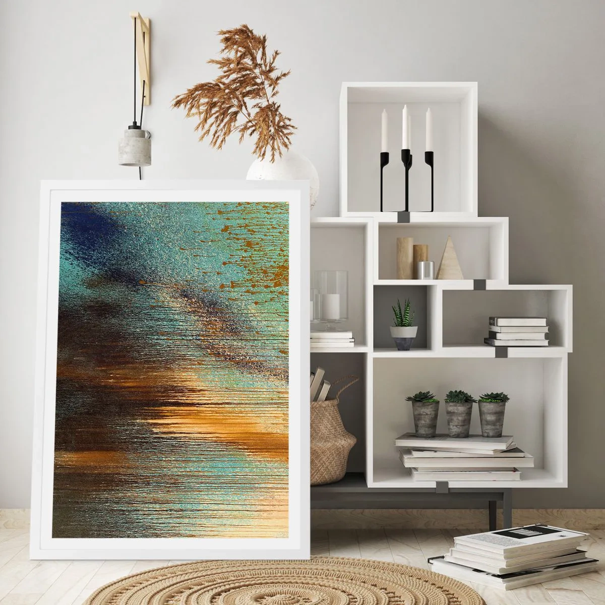 Póster en marco blanco - Una composición colorista no accidental - 70x100 cm