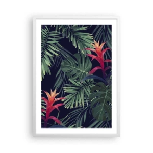 Póster en marco blanco - Encender el color verde - 50x70 cm