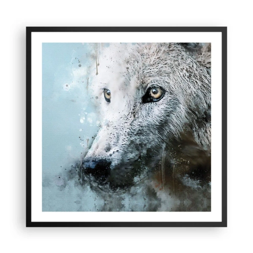 Póster en marco negro - Conoce el alma del lobo - 60x60 cm