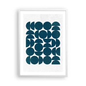 Póster en marco blanco - Círculos y semicírculos - 50x70 cm