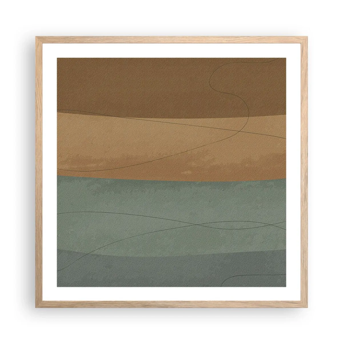 Póster en marco roble claro - Composición horizontal - 60x60 cm