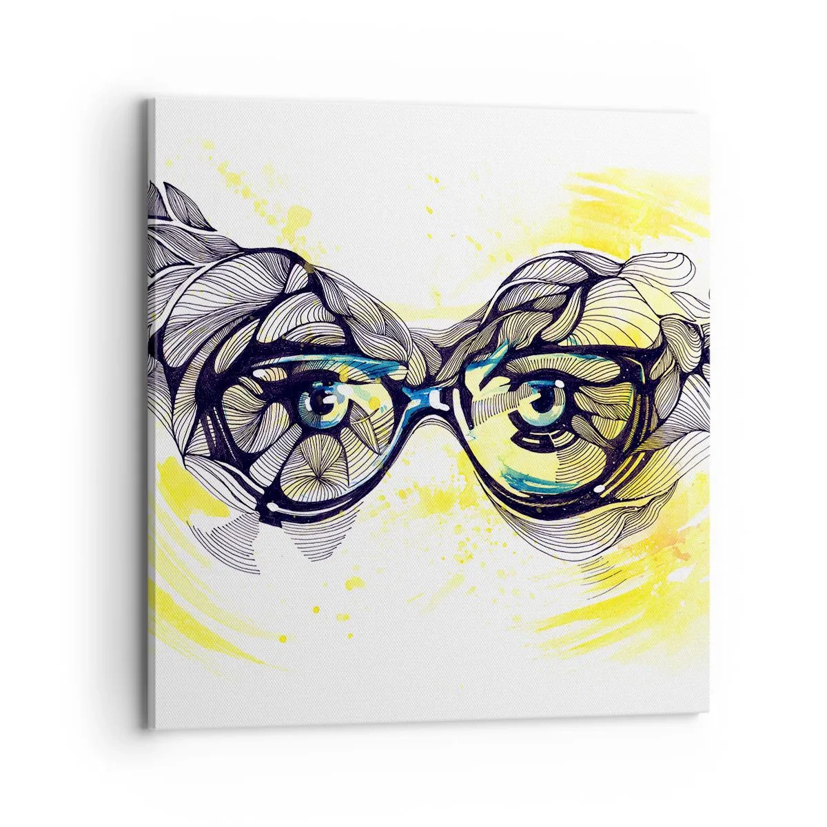 Cuadro sobre lienzo - Impresión de Imagen - A través de las gafas azules - 70x70 cm