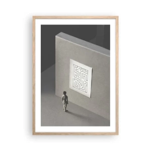 Póster en marco roble claro - ¿Pero dónde estoy? - 50x70 cm