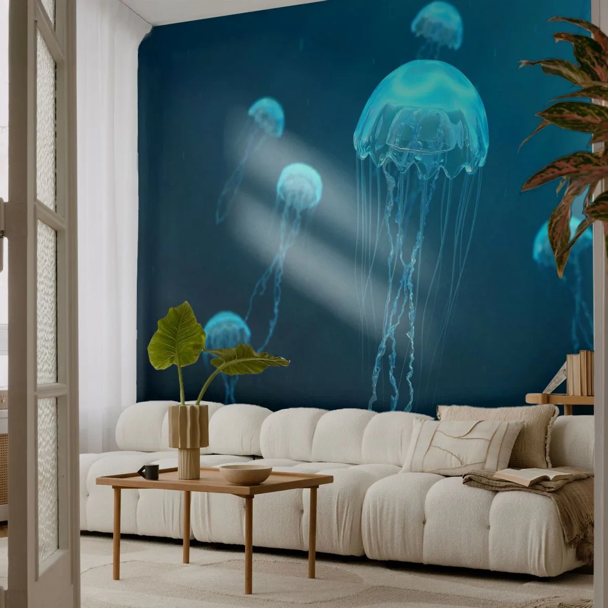 Fotomural Standard Eco - Danza oceánica - Medusa, Océano, Agua - 400x280 cm