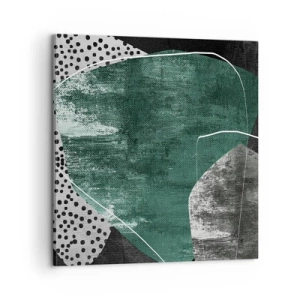 Cuadro sobre lienzo - Impresión de Imagen - Abstracción colorista con un copo de oro - 60x60 cm