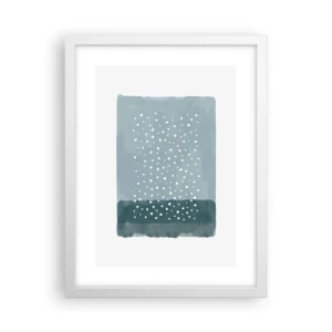 Póster en marco blanco - Creación sobre azul - 30x40 cm