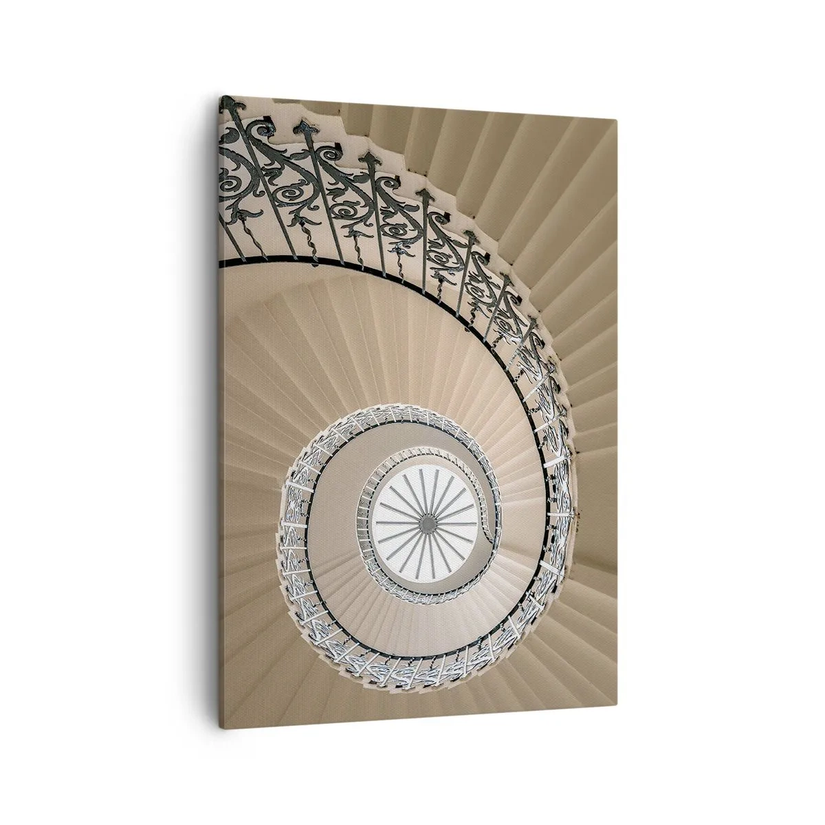 Cuadro sobre lienzo - Impresión de Imagen - Escalera de caracol con un elegante enfoque geométrico. - 50x70cm - En el interior de una concha - Decoración de pared moderna para salón y dormitorio ARTTOR