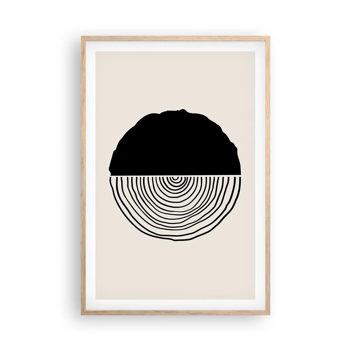 Póster en marco roble claro - Mitad y mitad - 61x91 cm