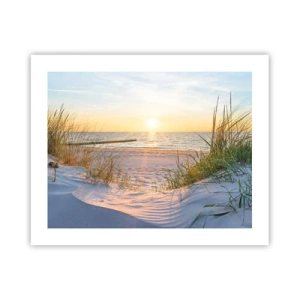 Póster - El sonido del mar, el canto de los pájaros, una playa virgen entre las dunas... - 50x40 cm