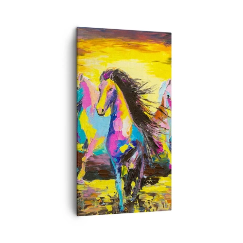 Cuadro sobre lienzo - Impresión de Imagen - Sumergido en un arco iris - 45x80 cm